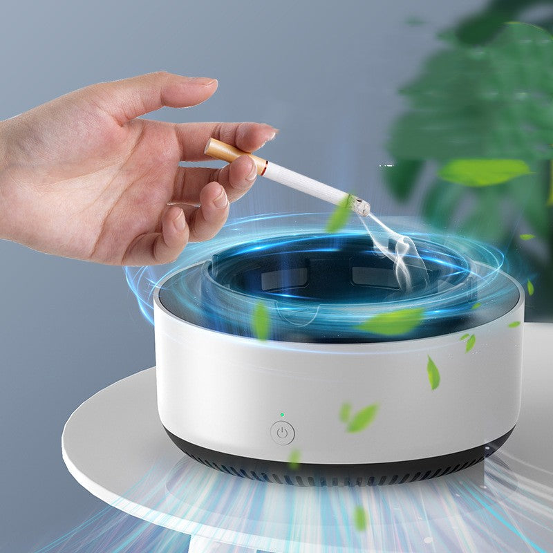 Beckett intelligent ash tray with sleek design, features a digital display and multiple cigarette resting slots.