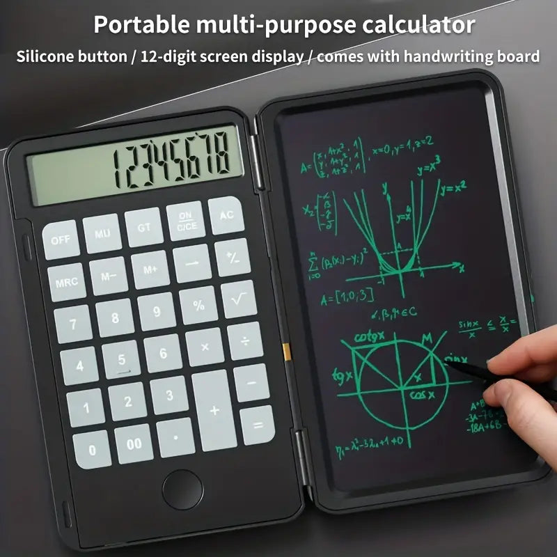Beckett LCD calculator with digital display, black body, and numeric keypad for quick calculations.