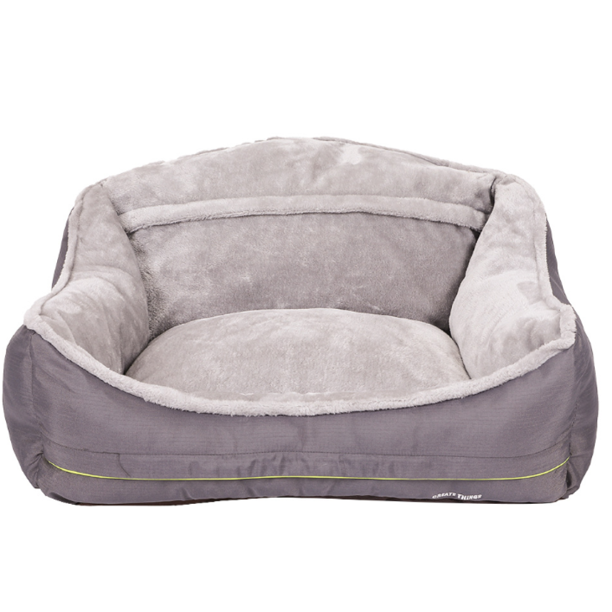 Beckett dog bed with plush fabric and cushioned sides, perfect for cozy pet relaxation and comfortable sleep.