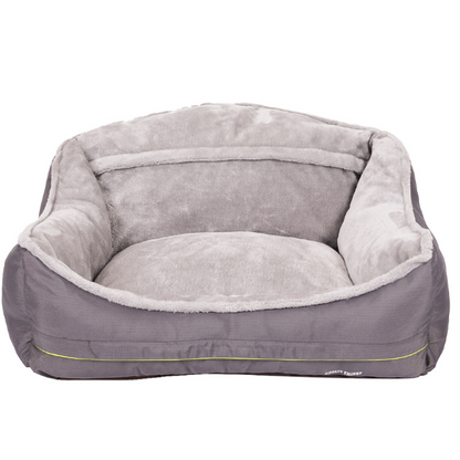 Beckett dog bed with plush fabric and cushioned sides, perfect for cozy pet relaxation and comfortable sleep.