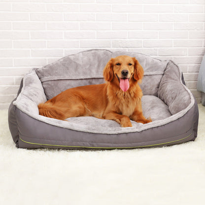Beckett dog bed with soft fabric and cushioned sides, ideal for pet comfort and relaxation.