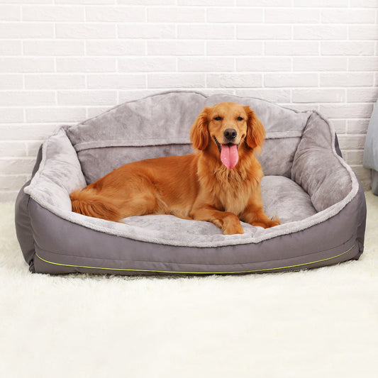 Beckett dog bed with soft fabric and cushioned sides, ideal for pet comfort and relaxation.