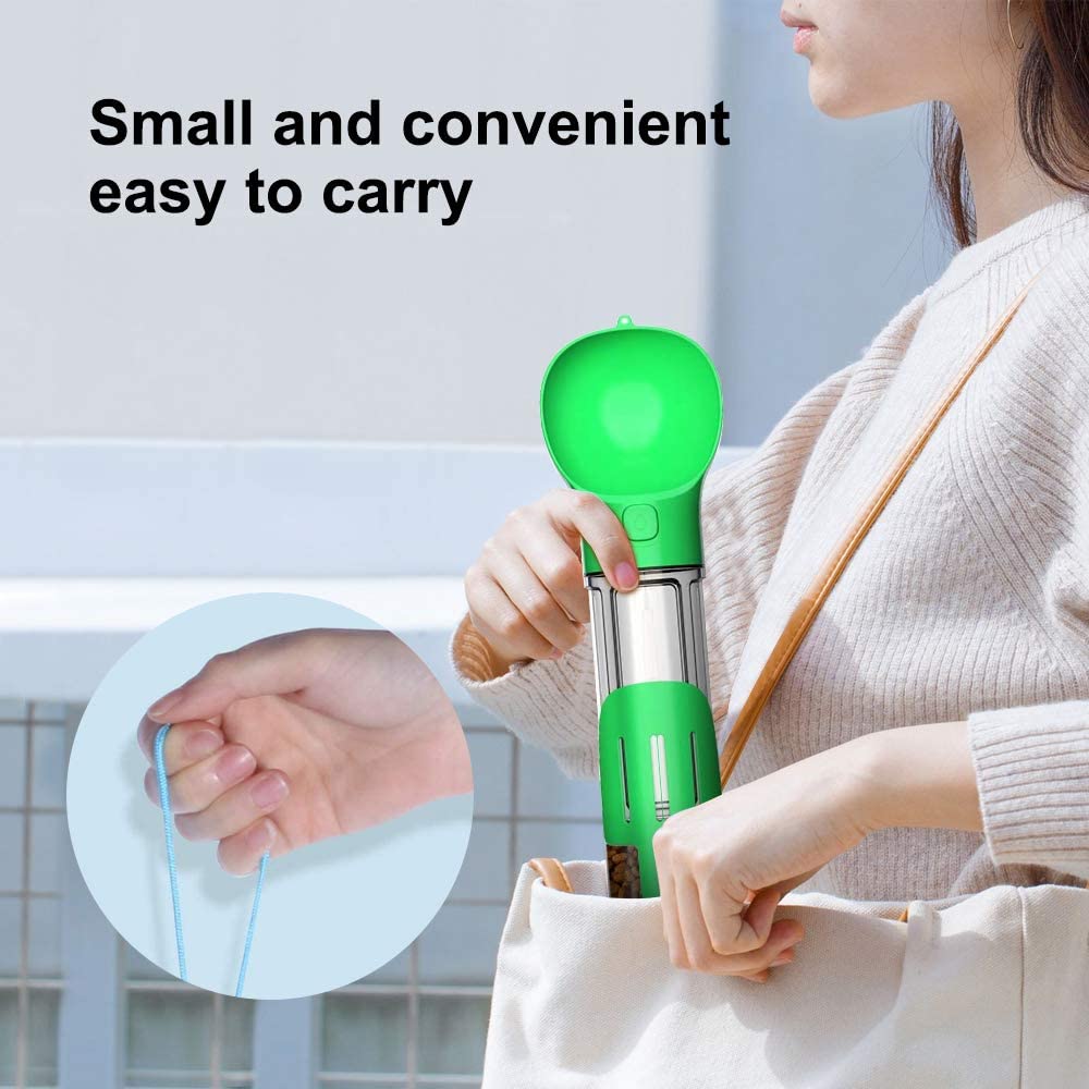 Beckett dog bottle with blue cap and transparent body for convenient pet water on the go