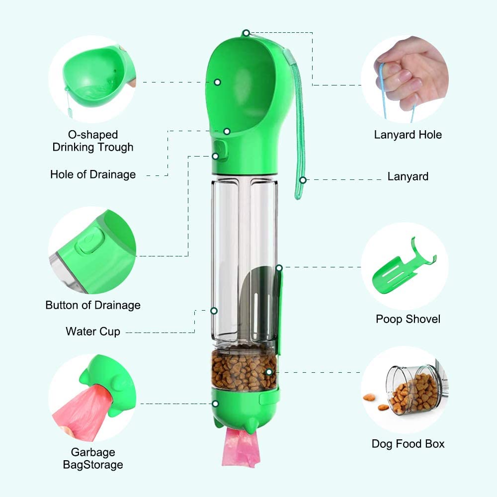 Beckett dog water bottle with portable design, featuring a built-in water dish and leak-proof cap for pet hydration on the go