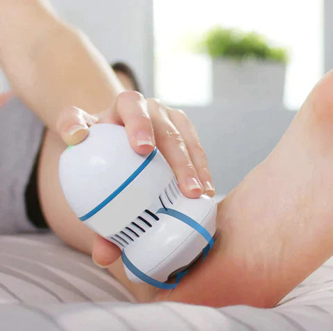 Beckett vacuum callus remover device with ergonomic handle and exfoliating head for smooth, healthy feet.