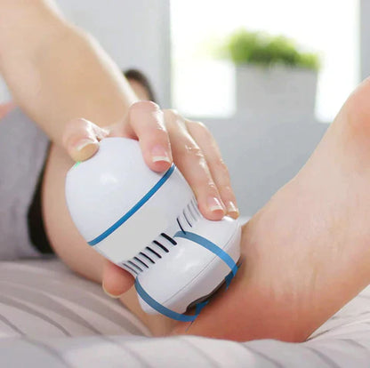 Beckett vacuum callus remover device with ergonomic handle and exfoliating head for smooth, healthy feet.