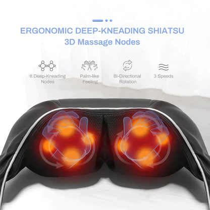 Beckett neck and shoulder massager with ergonomic design and multiple massage modes for relaxing relief.
