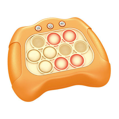 Beckett Push Popper toy in orange with soft silicone bubble popper buttons for stress relief and sensory play.