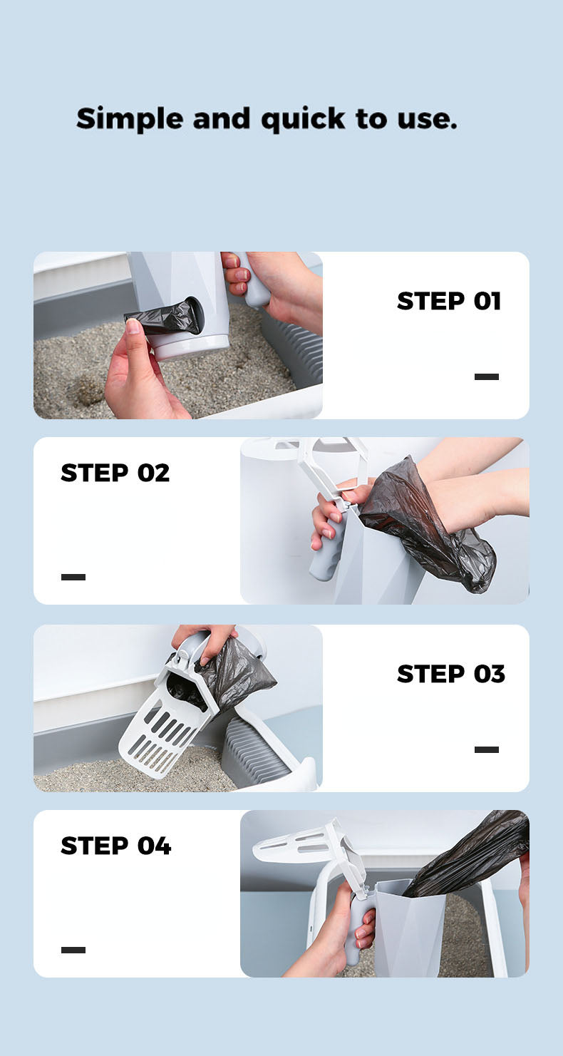 Ignisio cat litter box scoop with ergonomic handle and durable design for easy cleaning of feline litter boxes.