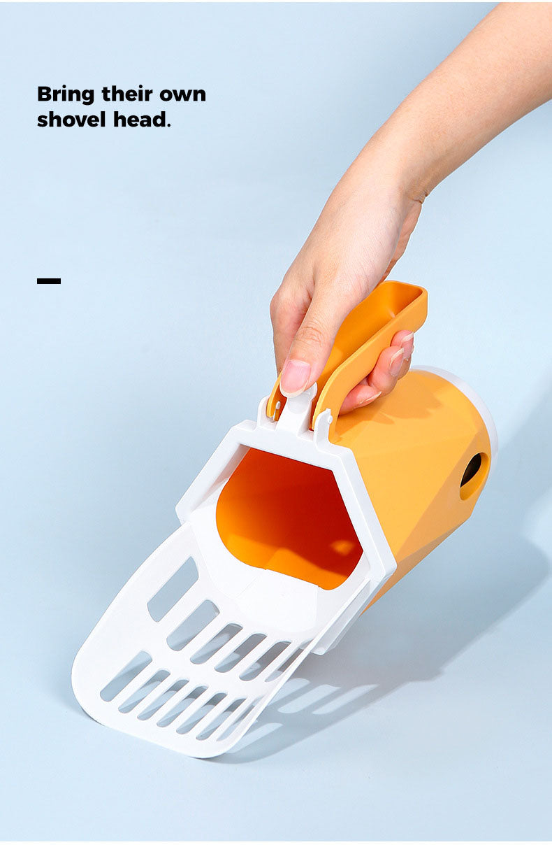 Ignisio cat litter box scoop with ergonomic handle and sturdy design for easy cleaning of feline litter boxes.