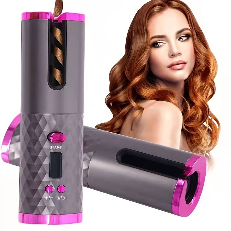 Beckett portable hair curler with curling barrel and cord, ready for styling on the go.