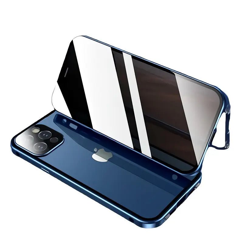 Blue Beckett privacy screen showing a sleek, semi-transparent panel designed to provide privacy and reduce glare.