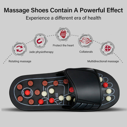 Beckett acupressure slippers with textured soles for foot massage and relaxation.