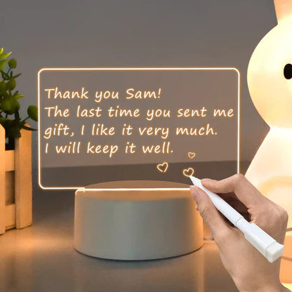 Beckett LED note board with illuminated surface for writing or displaying messages, ideal for home or office use.