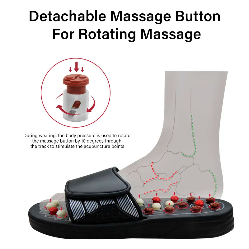 Beckett acupressure slippers with textured soles for foot massage and relaxation, designed for comfort and foot health.