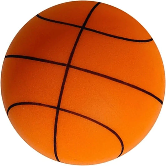 Beckett Silent Basketball showing a close-up of its smooth, noise-reducing surface with a blurred background.