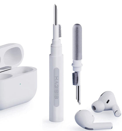 Beckett AirPod cleaning kit with brushes and tools for earbud maintenance, shown with cleaning accessories in the image.