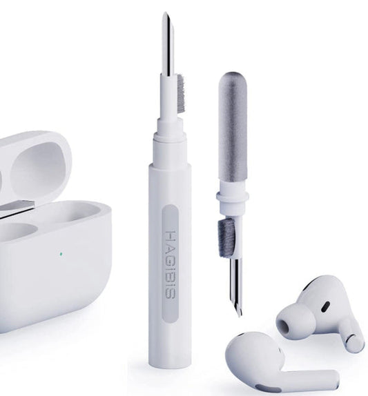 Beckett AirPod cleaning kit with brushes and tools for earbud maintenance, shown with cleaning accessories in the image.