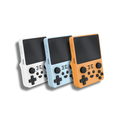 Beckett PocketPlay handheld arcade console with colorful buttons and screen for classic gaming on the go.