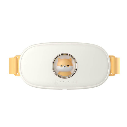 Beckett menstrual massager in white with soft, textured surface designed for abdominal relief and comfort.